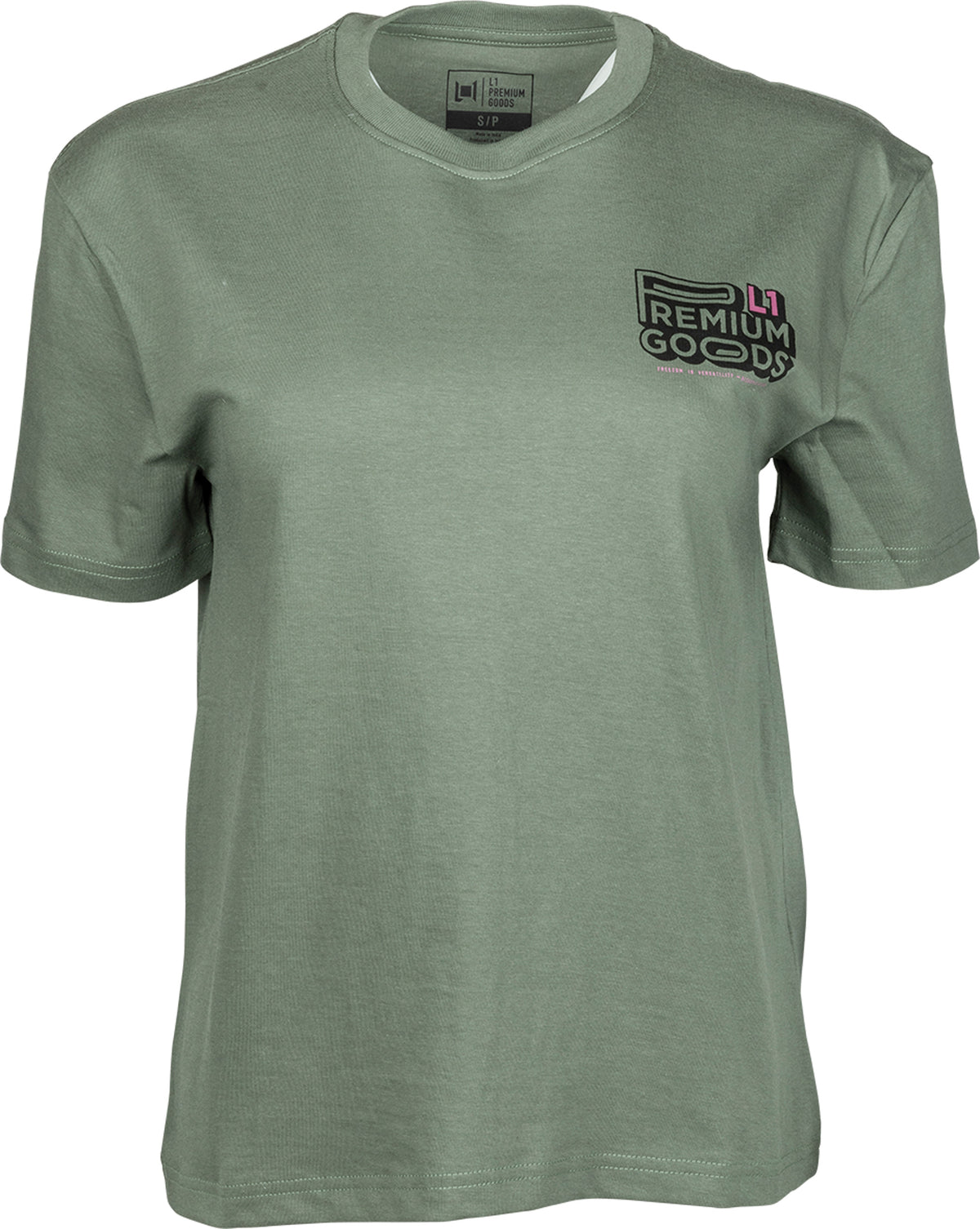 L1 Premium Tee Damen Sage, Vorderansicht