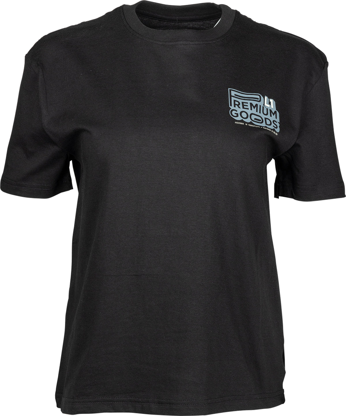L1 Premium Tee Damen schwarz, Vorderansicht