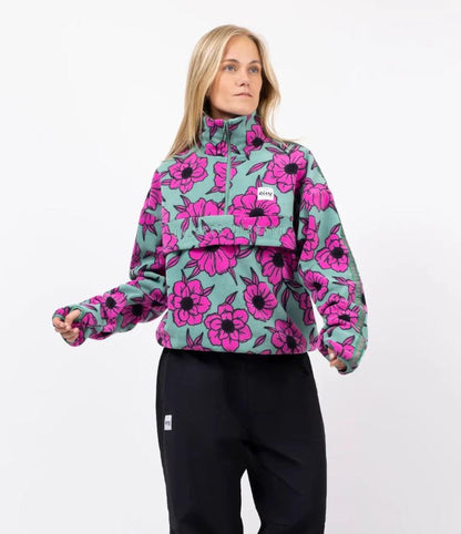 Eivy Ball Fleece Damen Pullover Farbe: Turquoise Flower