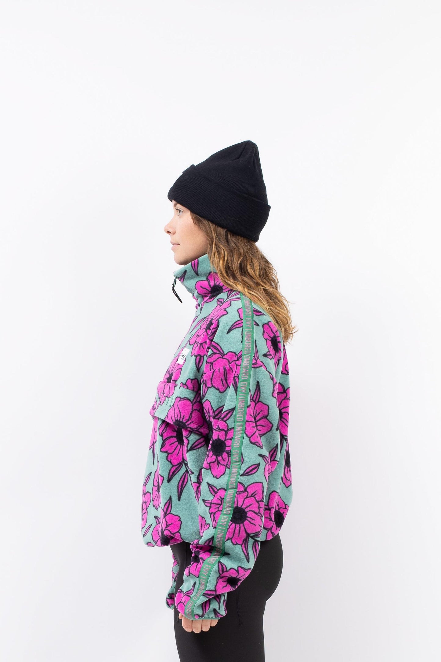 Eivy Ball Fleece Damen Pullover Farbe: Turquoise Flower