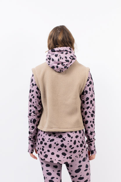Eivy Boxy Sherpa Vest Damen Fleece-Weste Sand