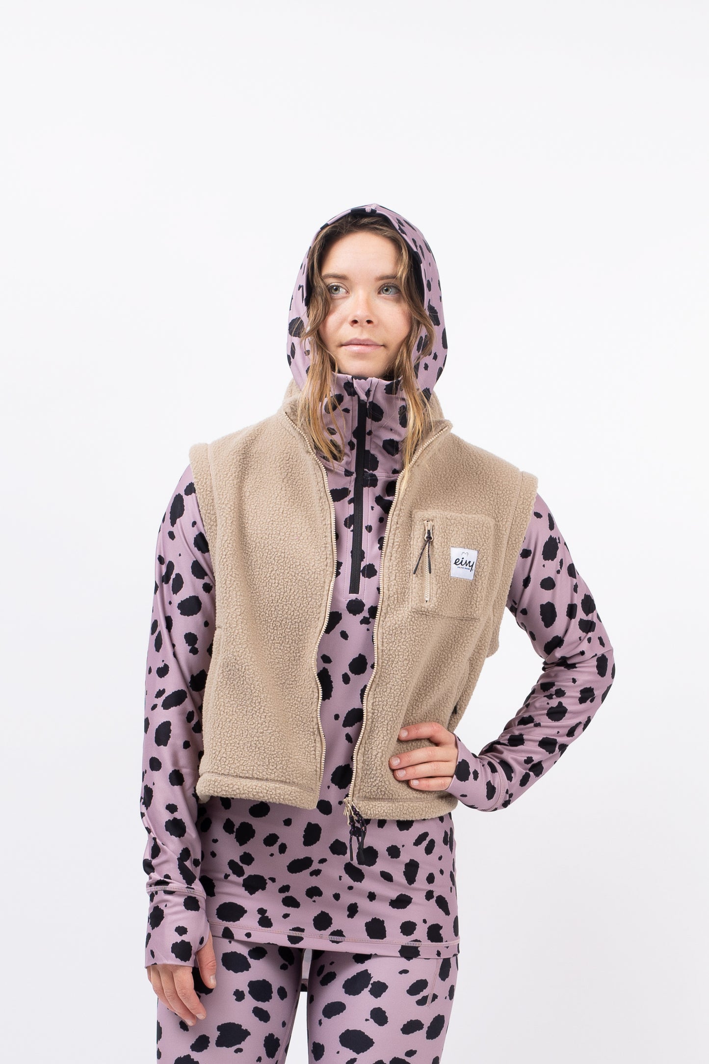 Eivy Boxy Sherpa Vest Damen Fleece-Weste Sand