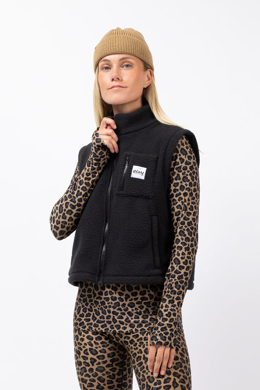 Eivy Boxy Sherpa Vest Black Damen Fleece-Weste