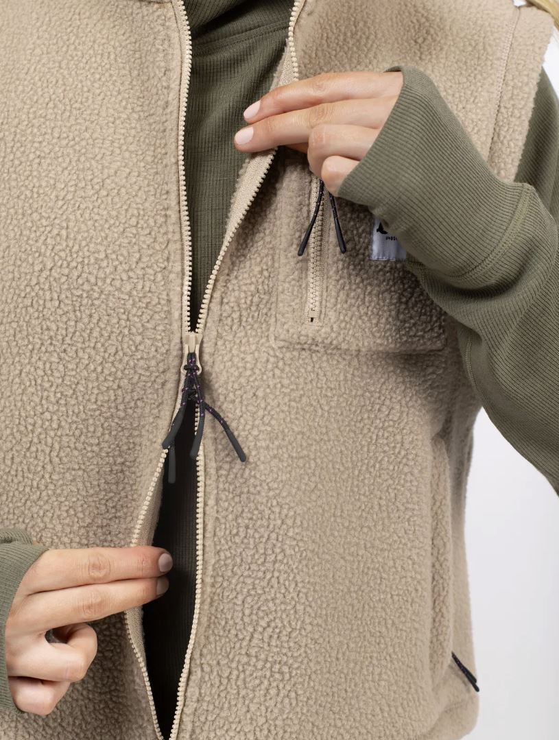 Eivy Boxy Sherpa Vest Damen Fleece-Weste Sand