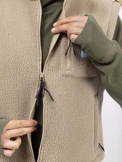Eivy Boxy Sherpa Vest Damen Fleece-Weste Sand