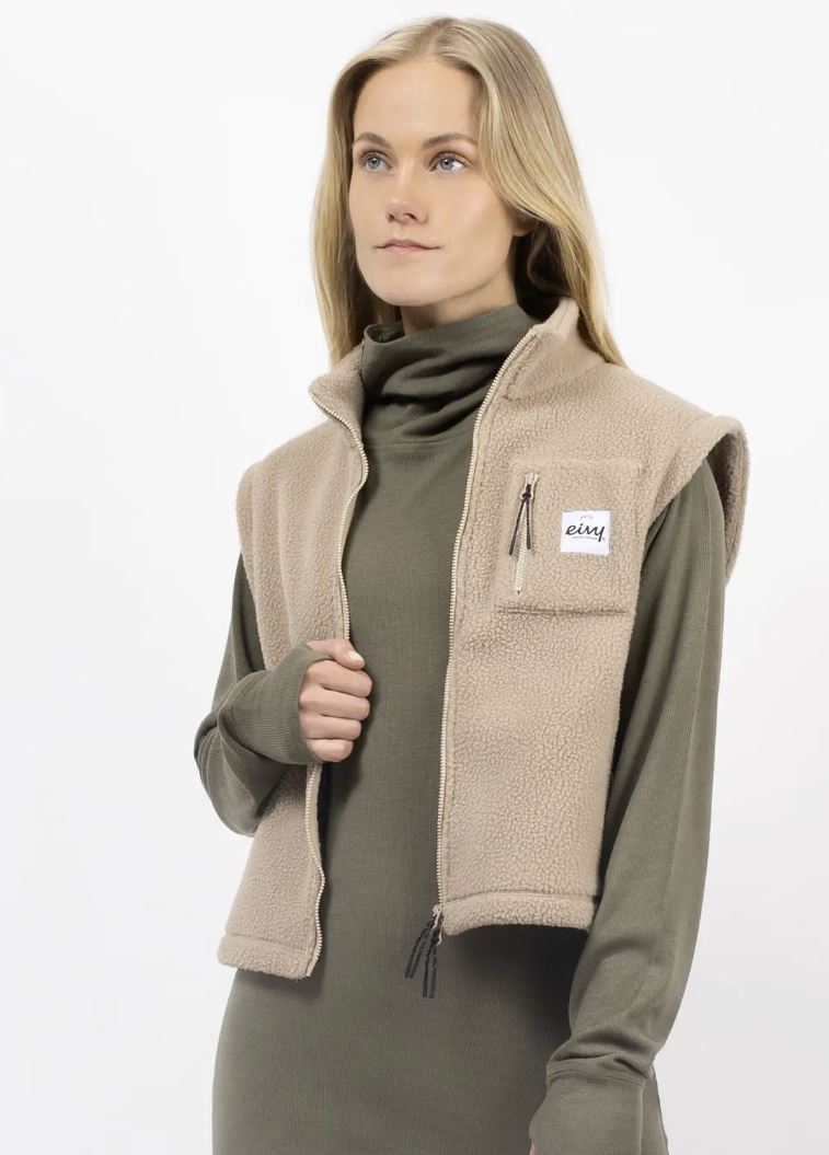 Eivy Boxy Sherpa Vest Damen Fleece-Weste Sand