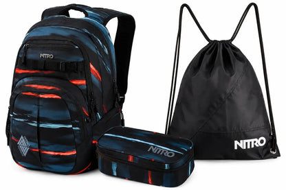 Nitro Schulrucksack Set Chase Acid Dawn – 3-teilig inkl. Pencil Case XL & Sportsack-Nitrobags-Shop