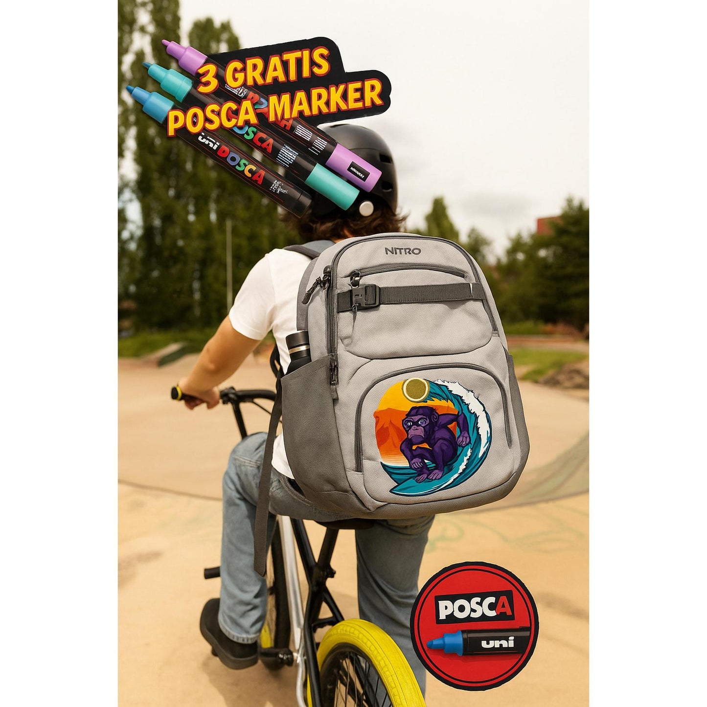 Future Hero Set inkl. Pencil Case XL und 3x POSCA Markern Farbe GRAPHITE