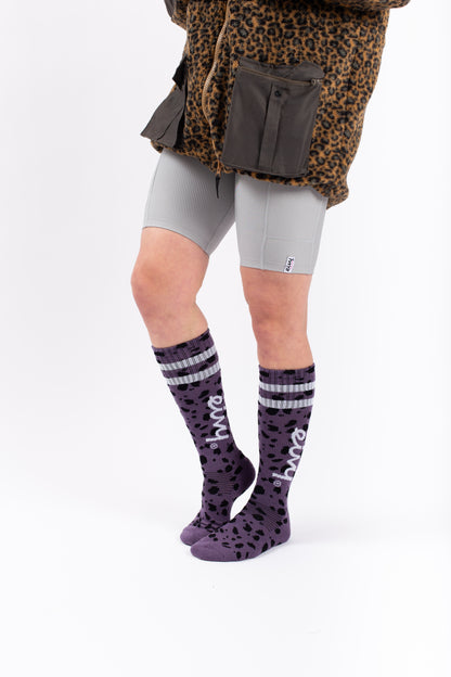 Eivy Damen Cheerleader Wool Socks – Purple Cheetah