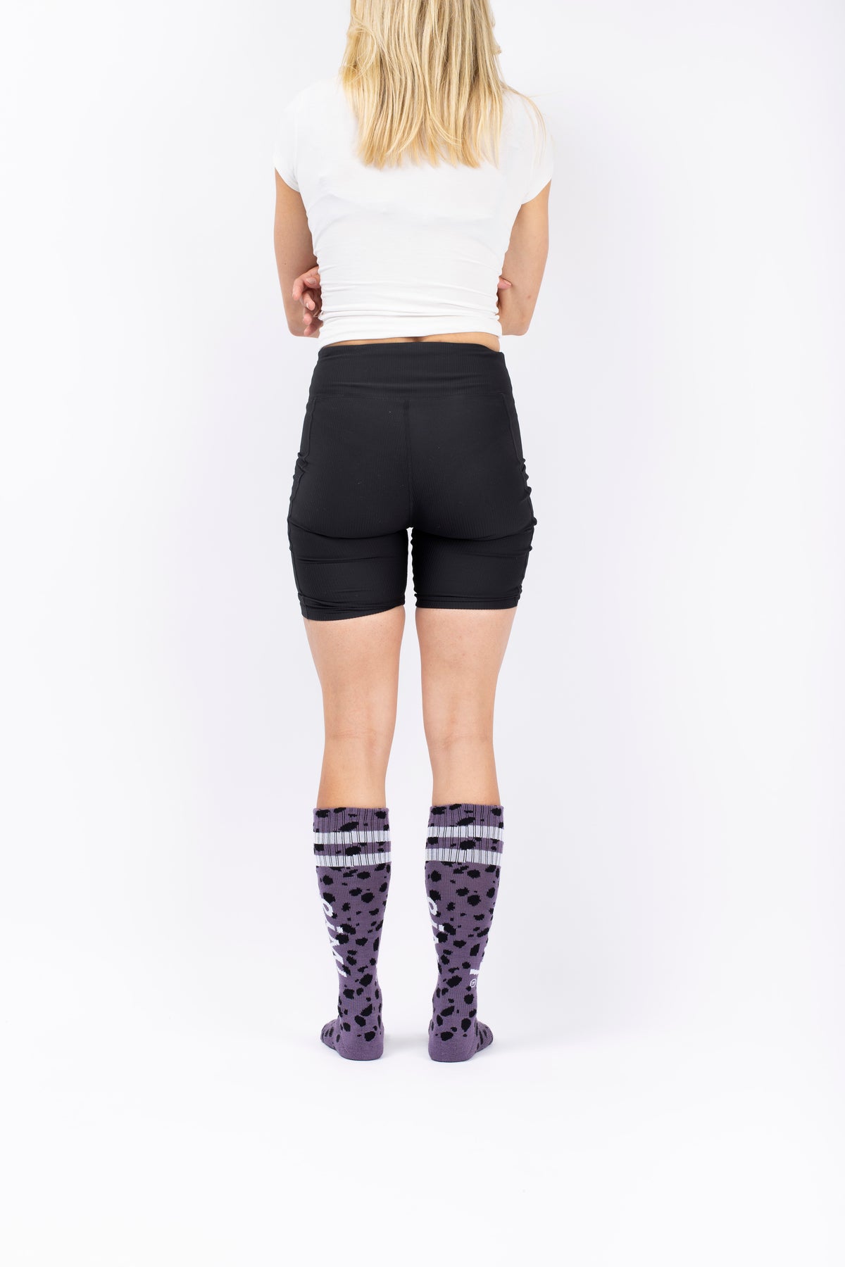 Eivy Damen Cheerleader Wool Socks – Purple Cheetah