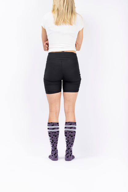 Eivy Damen Cheerleader Wool Socks – Purple Cheetah