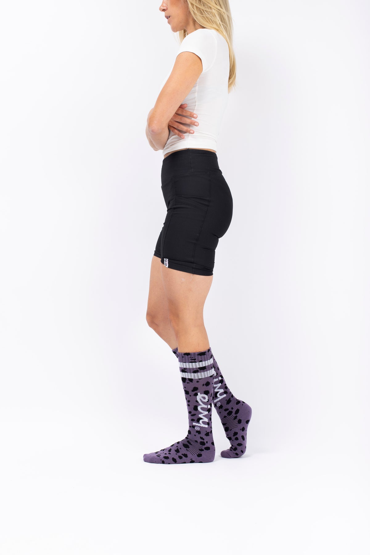 Eivy Damen Cheerleader Wool Socks – Purple Cheetah