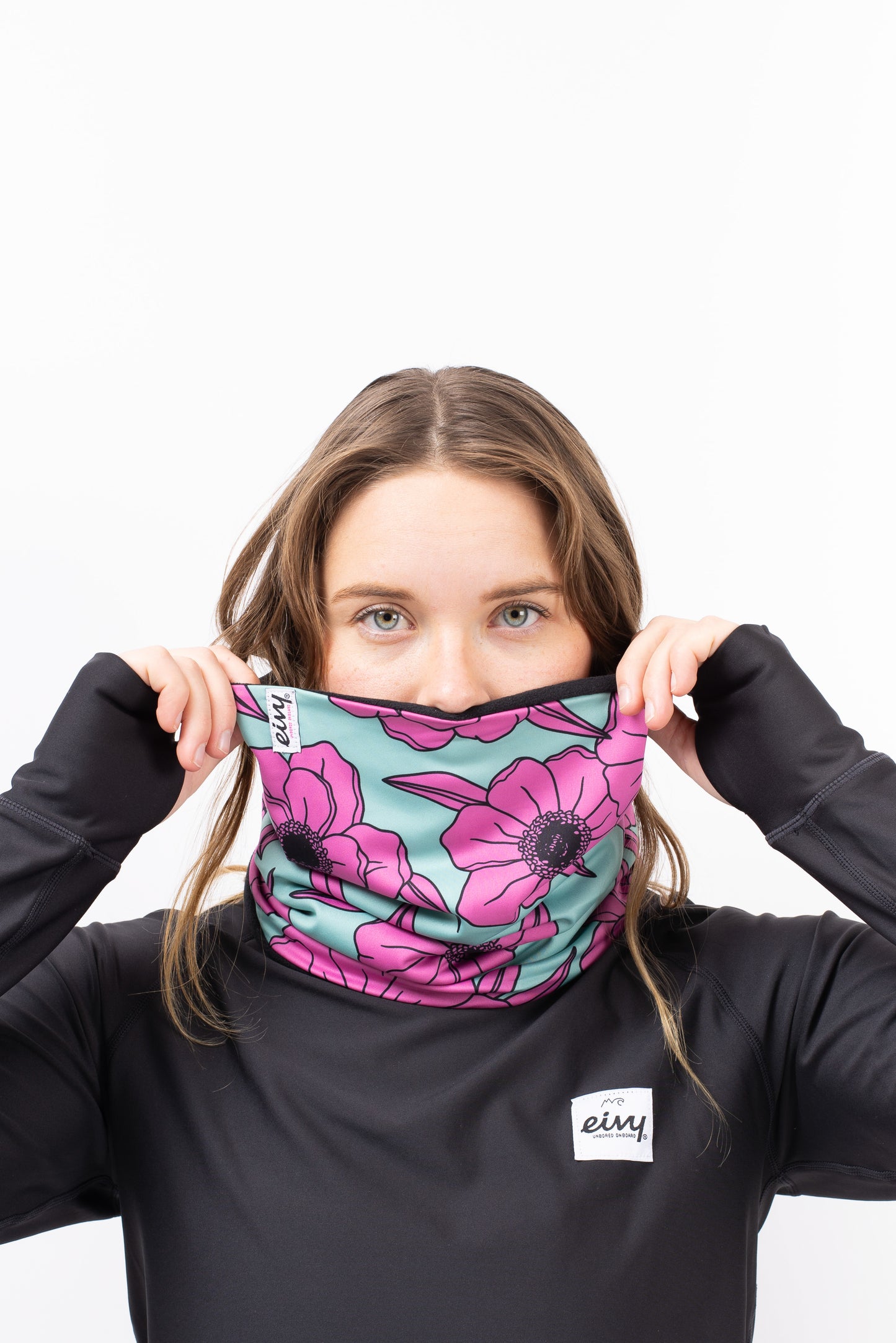 Eivy Colder Neckwarmer Turquoise Flower Damen Halswärmer Nackenschützer