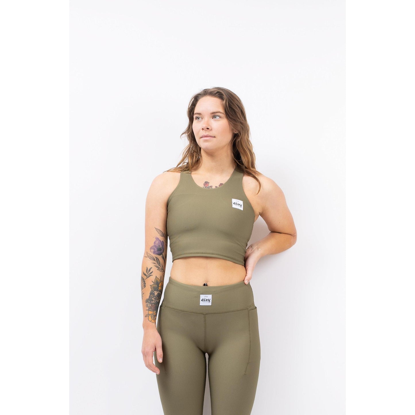 Eivy Cover Up Rib Top Faded Olive Damen Funktionsshirt Baselayer