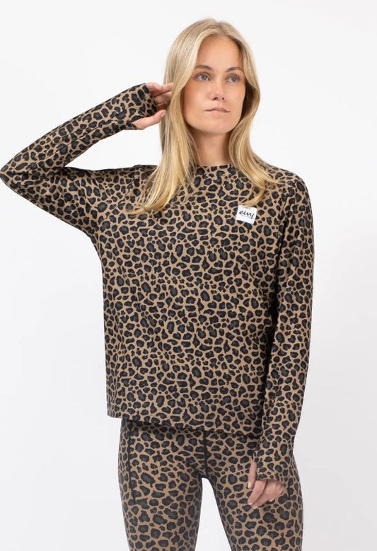 Eivy VERSA LOOSE FIT TOP Leopard hochwertigen Damen-Baselayer