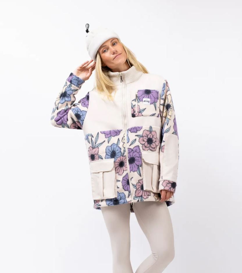 Eivy Field Sherpa Jacket Big Flower Modische Damen-Fleecejacke