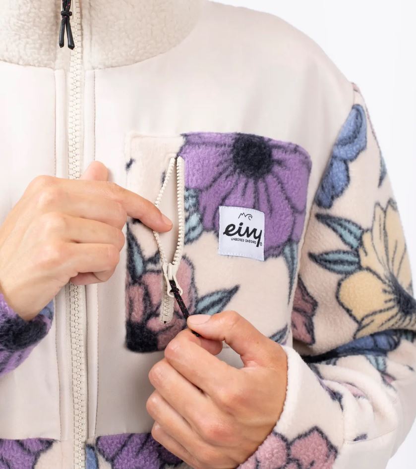 Eivy Field Sherpa Jacket Big Flower Modische Damen-Fleecejacke