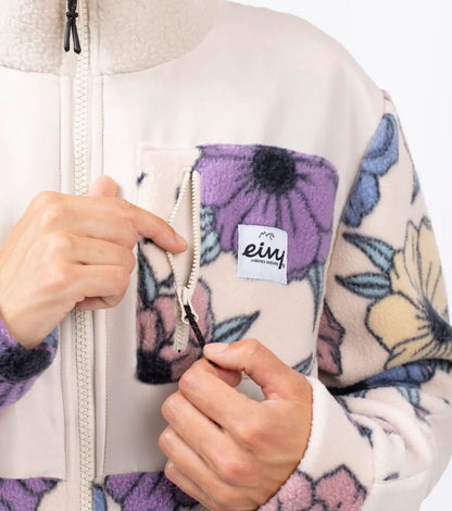Eivy Field Sherpa Jacket Big Flower Modische Damen-Fleecejacke