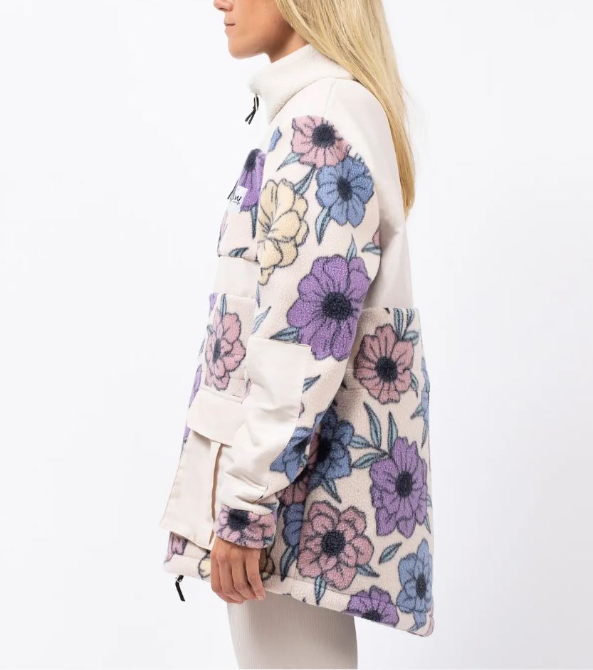 Eivy Field Sherpa Jacket Big Flower Modische Damen-Fleecejacke