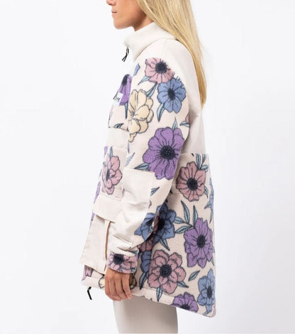 Eivy Field Sherpa Jacket Big Flower Modische Damen-Fleecejacke