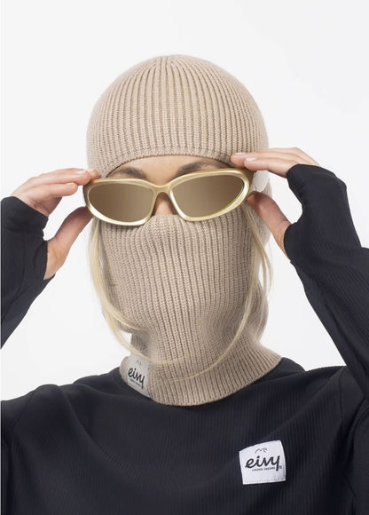 Eivy Foldable Knit Balaclava Beanie - Sand Mütze Sturmhaube Schlauchschal