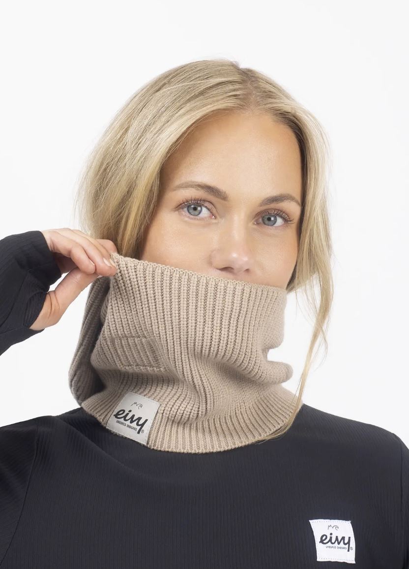 Eivy Foldable Knit Balaclava Beanie - Sand Mütze Sturmhaube Schlauchschal