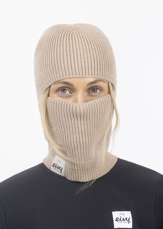 Eivy Foldable Knit Balaclava Beanie - Sand Mütze Sturmhaube Schlauchschal