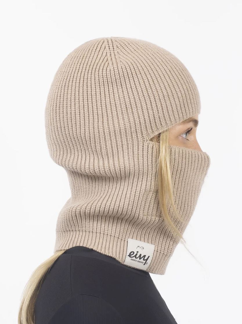 Eivy Foldable Knit Balaclava Beanie - Sand Mütze Sturmhaube Schlauchschal
