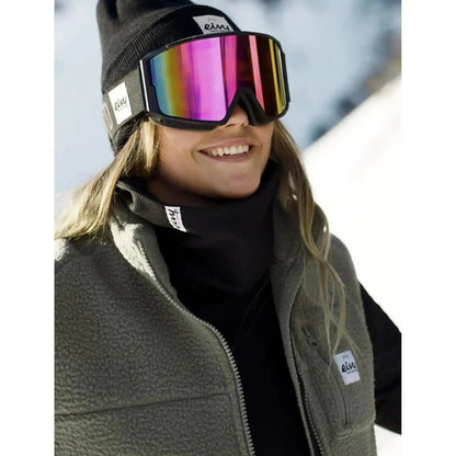 Eivy Icecold Gaiter Rib Top Black Damen-Baselayer mit integriertem Neckwarmer