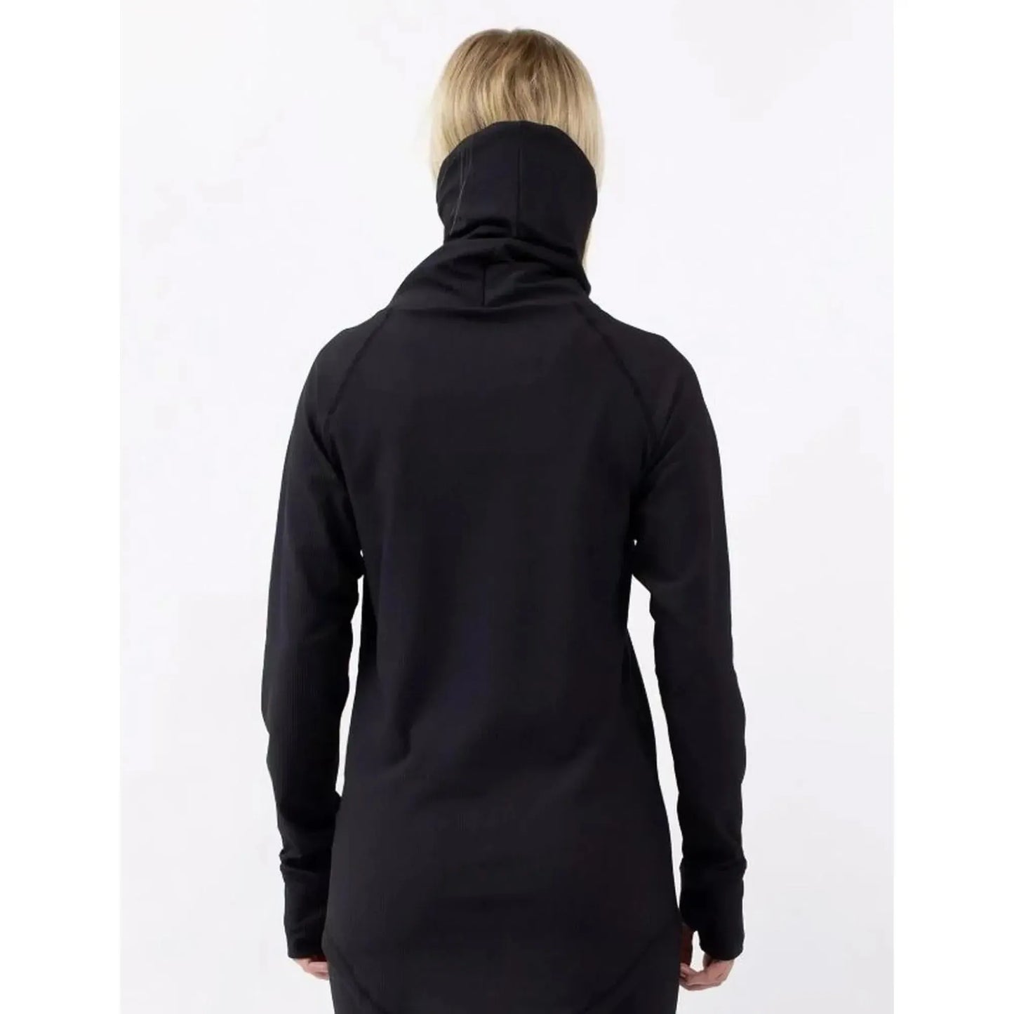 Eivy Icecold Gaiter Rib Top Black Damen-Baselayer mit integriertem Neckwarmer