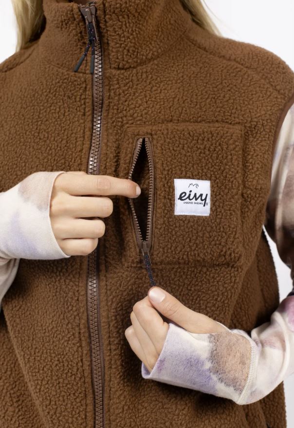 Eivy Lumberjackie Sherpa Vest Brown Damen Fleece Weste