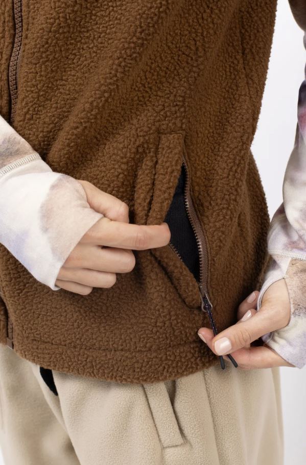 Eivy Lumberjackie Sherpa Vest Brown Damen Fleece Weste