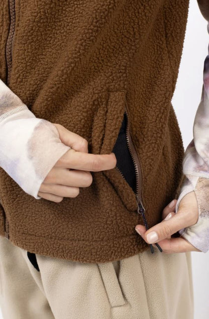 Eivy Lumberjackie Sherpa Vest Brown Damen Fleece Weste