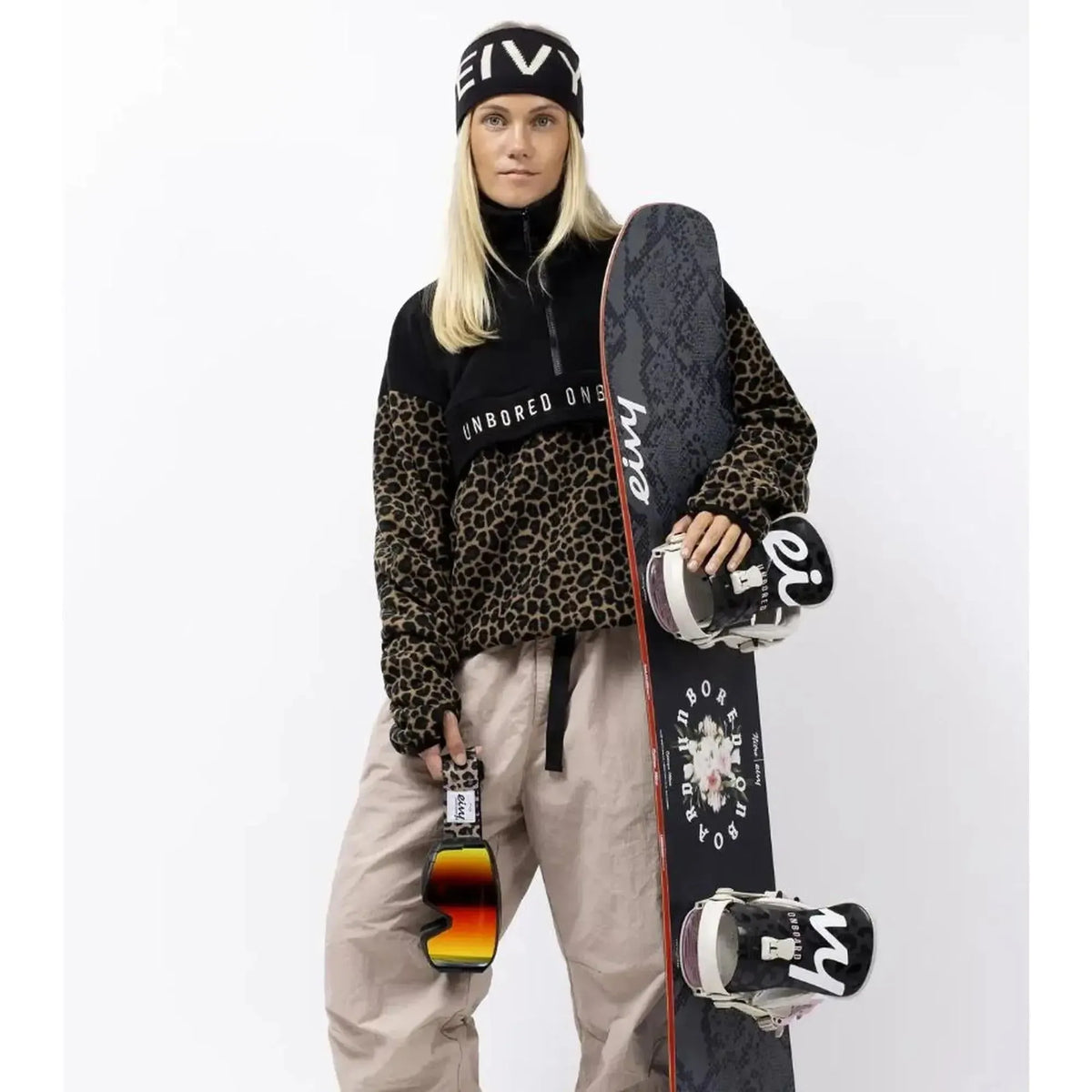 Eivy Ball Fleece Black/Leopard Fleecepullover Leopardenmuster-Nitrobags-Shop