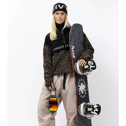 Eivy Ball Fleece Black/Leopard Fleecepullover Leopardenmuster-Nitrobags-Shop