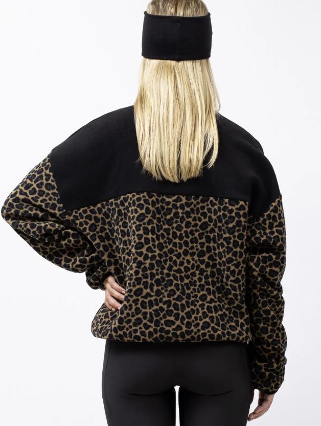Eivy Ball Fleece Black/Leopard Fleecepullover Leopardenmuster
