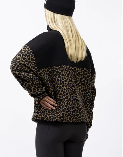 Eivy Ball Fleece Black/Leopard Fleecepullover Leopardenmuster