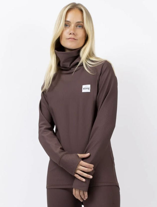 Eivy Icecold Gaiter Rib Top Chocolate Stylisches Damen-Funktionsshirt