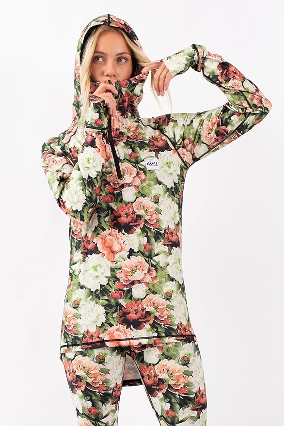 Eivy Icecold Zip Hood Top Autumn Bloom Damen Blumenmuster
