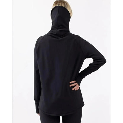 Eivy Loose Fit Gaiter Rib Top Black Langarm Damen Funktionsshirt Schwarz