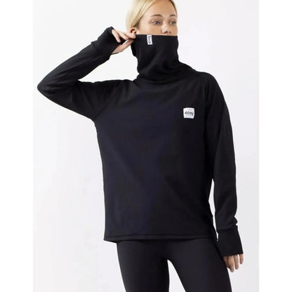 Eivy Loose Fit Gaiter Rib Top Black Langarm Damen Funktionsshirt Schwarz