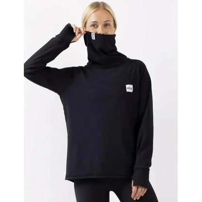 Eivy Loose Fit Gaiter Rib Top Black Langarm Damen Funktionsshirt Schwarz
