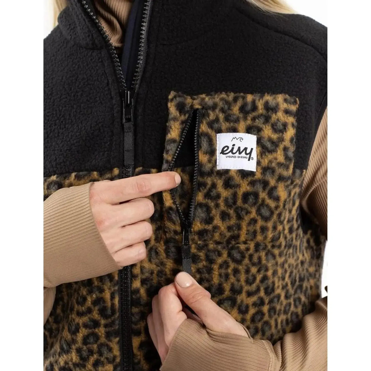 Eivy Lumberjackie Sherpa Vest Leopard Damen Fleeceweste Jacke Weste-Nitrobags-Shop