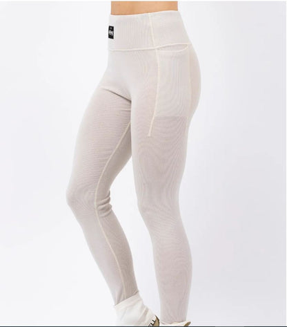 Eivy Pocket Wool Rib Tights Faded Cloud Damen ( Farbe Weiss )