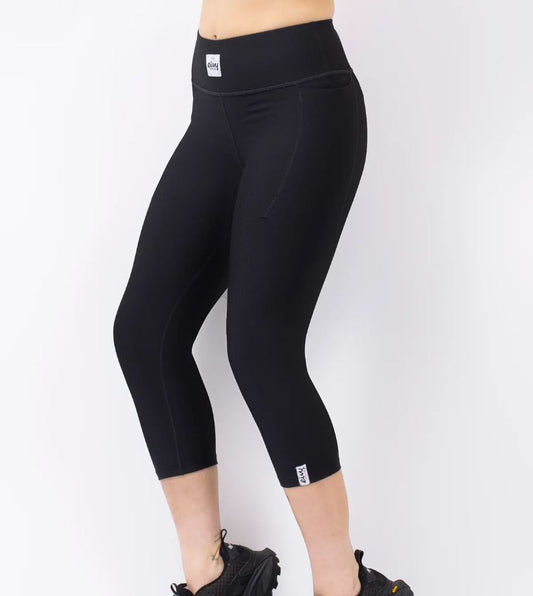 Eivy Pocket Rib 3/4 Tights Black Schwarze Damen-Sportleggings