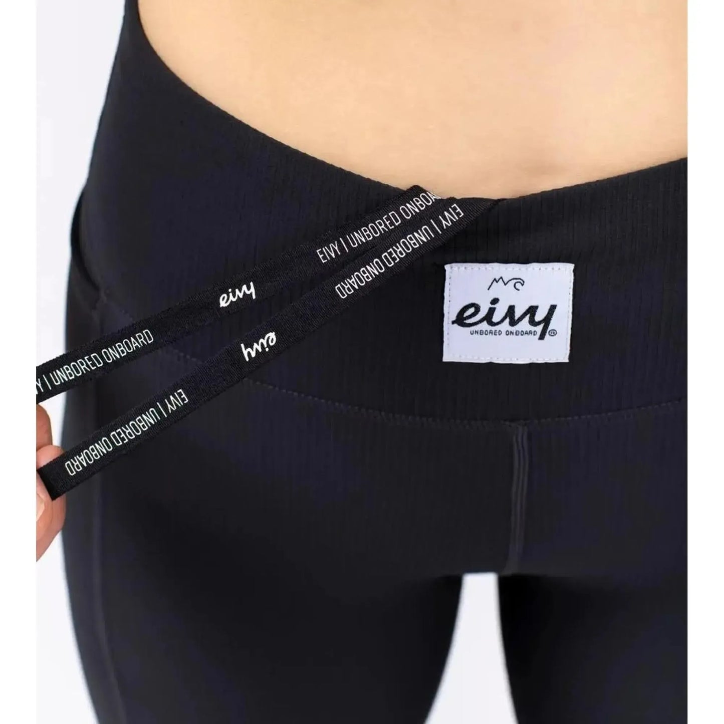 Eivy Pocket Rib 3/4 Tights Black Schwarze Damen-Sportleggings