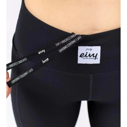 Eivy Pocket Rib 3/4 Tights Black Schwarze Damen-Sportleggings