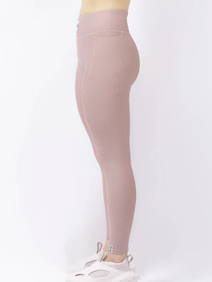 Eivy Pocket Rib Tights Faded Woodrose Leggings für Sport
