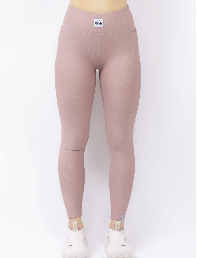 Eivy Pocket Rib Tights Faded Woodrose Leggings für Sport