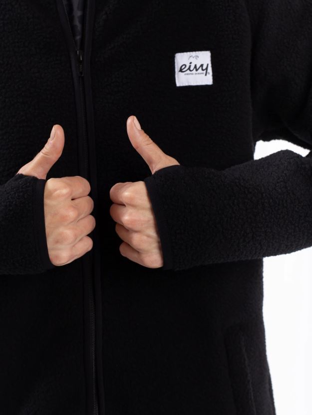 Eivy Redwood Sherpa Jacket Black Schwarzes Damen Fleeceparka